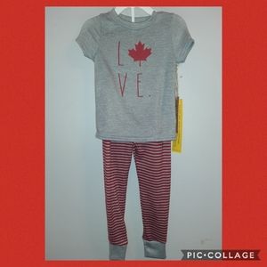 🆕️ Rae Dunn RD Unisex PJs Pajamas Canada Love 4T